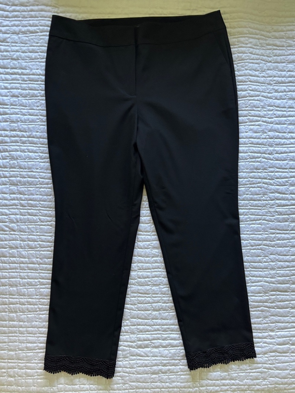 Ann Taylor Factory Black Dress Pants with Lace Trim
